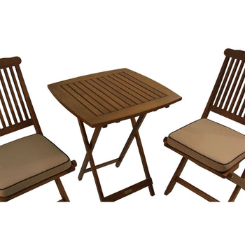 3-Piece Bistro Style Outdoor Patio Furniture Chair Table Set with Cushions - Deals Kiosk