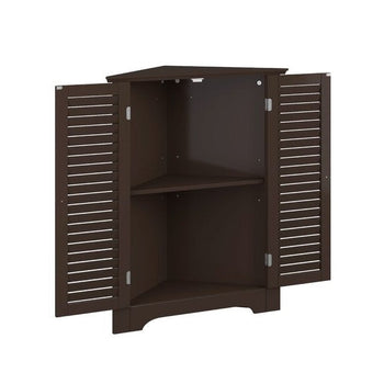 Espresso Corner 2 Door Space Saving Bathroom Storage Cabinet - Deals Kiosk