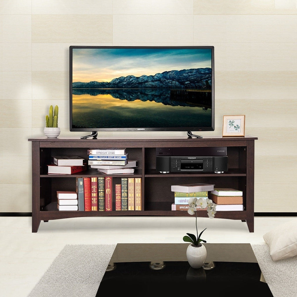 Contemporary TV Stand for up to 60-inch TV in Espresso Finish - Deals Kiosk