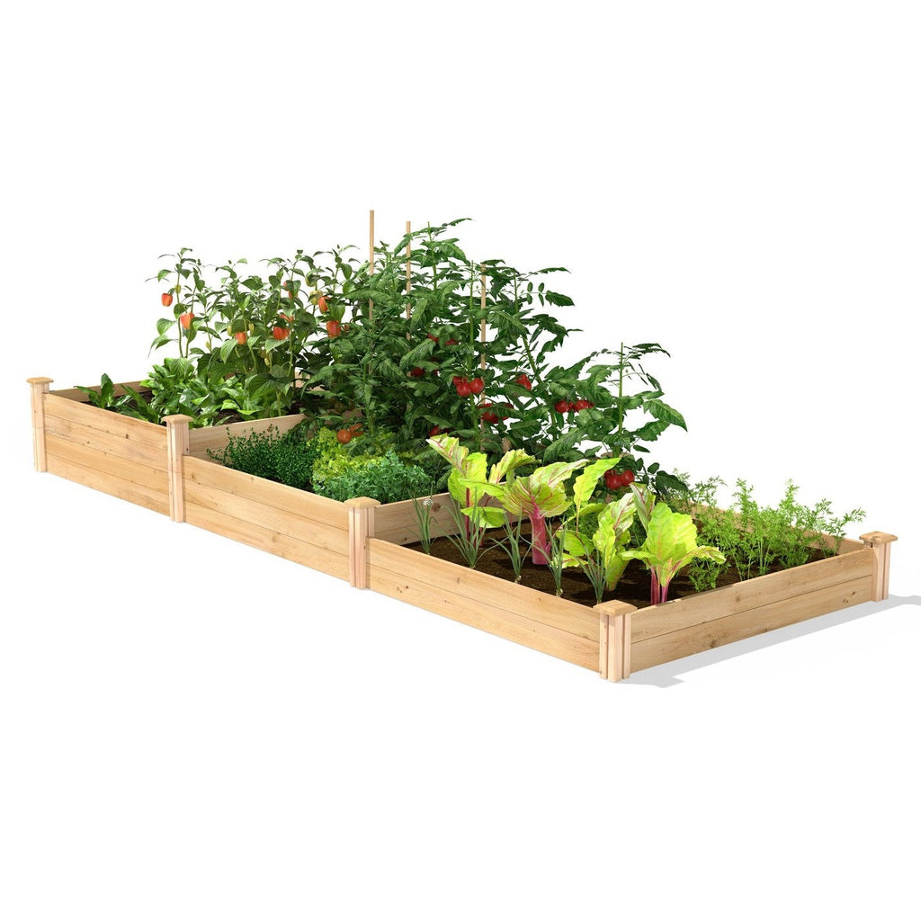 4 ft x 12 ft Cedar Wood 3 Tier Raised Garden Bed - Made in USA