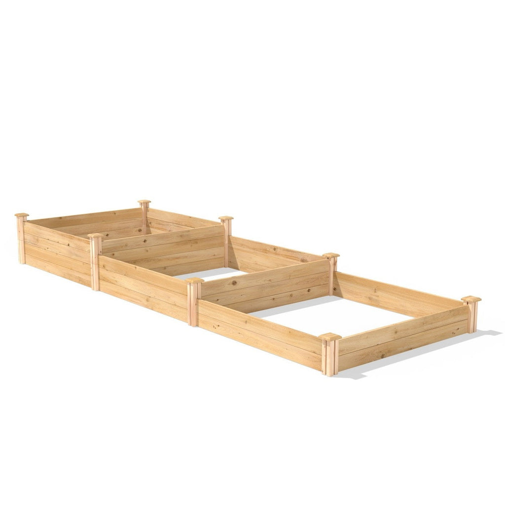 4 ft x 12 ft Cedar Wood 3 Tier Raised Garden Bed - Made in USA - Deals Kiosk