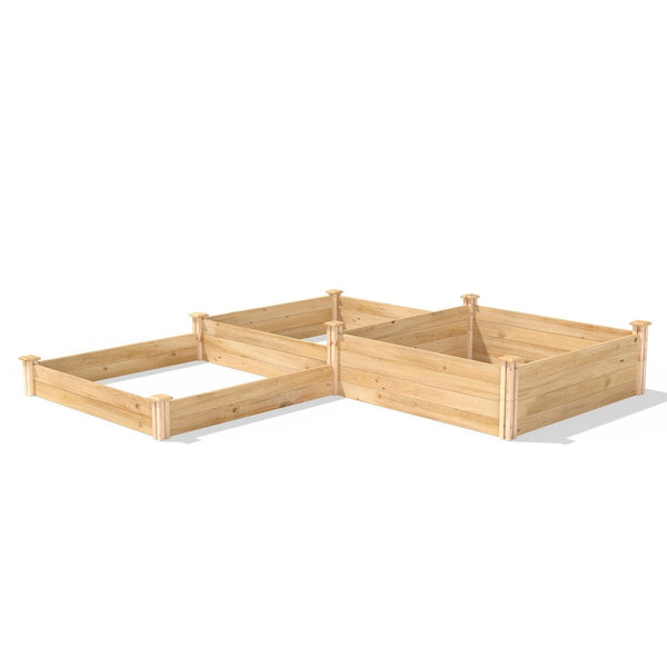 4 ft x 12 ft Cedar Wood 3 Tier Raised Garden Bed - Made in USA - Deals Kiosk