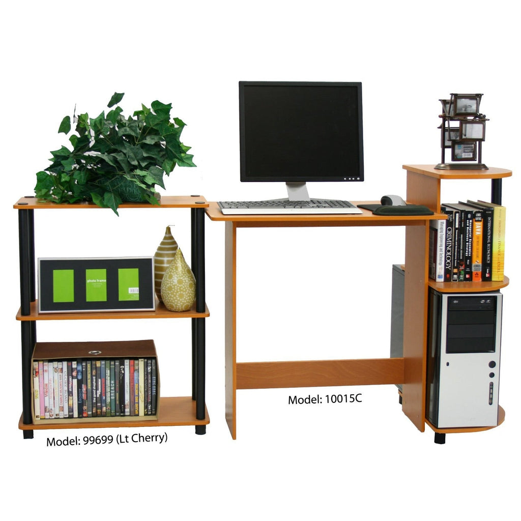 Light Cherry and Black Finish 3-Tier Bookcase - Deals Kiosk