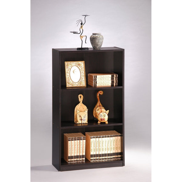 3-Tier Bookcase Storage Shelves in Espresso Finish - Deals Kiosk