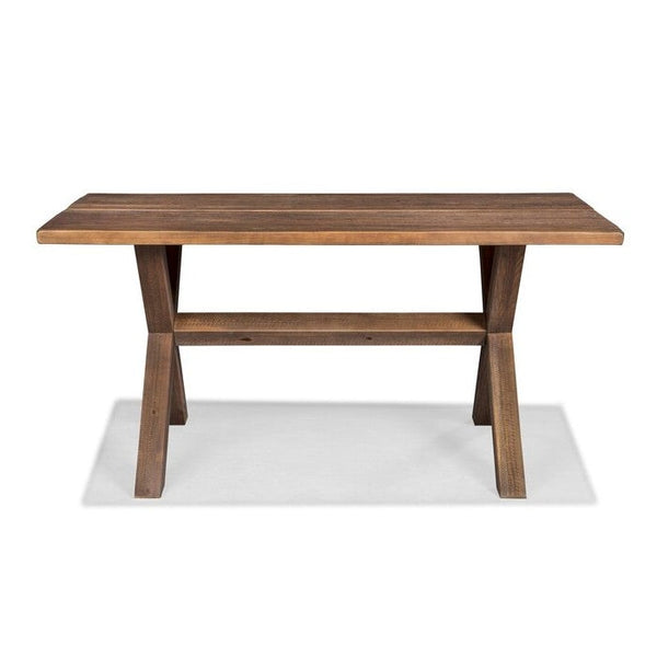 Farmhouse Walnut Solid Wood Dining Trestle Table - Deals Kiosk