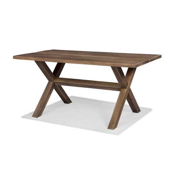 Farmhouse Walnut Solid Wood Dining Trestle Table - Deals Kiosk