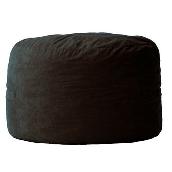 Black Suede Medium 3-Foot Bean Bag Chair - Made in USA - Deals Kiosk