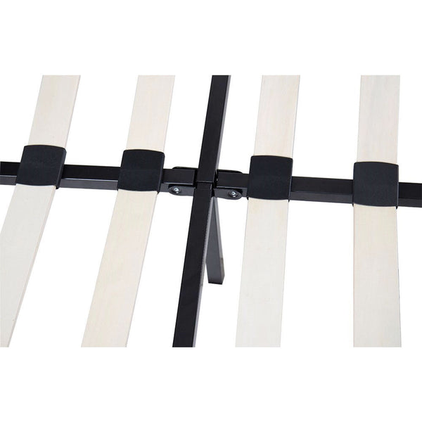 Full size Black Faux Leather Platform Bed Frame with Upholstered Headboard - Deals Kiosk