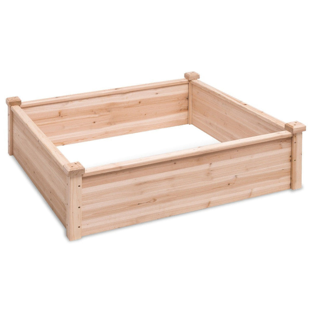 Solid Fir Wood 3.3 ft x 3.3 ft Raised Garden Bed Planter Box - Deals Kiosk