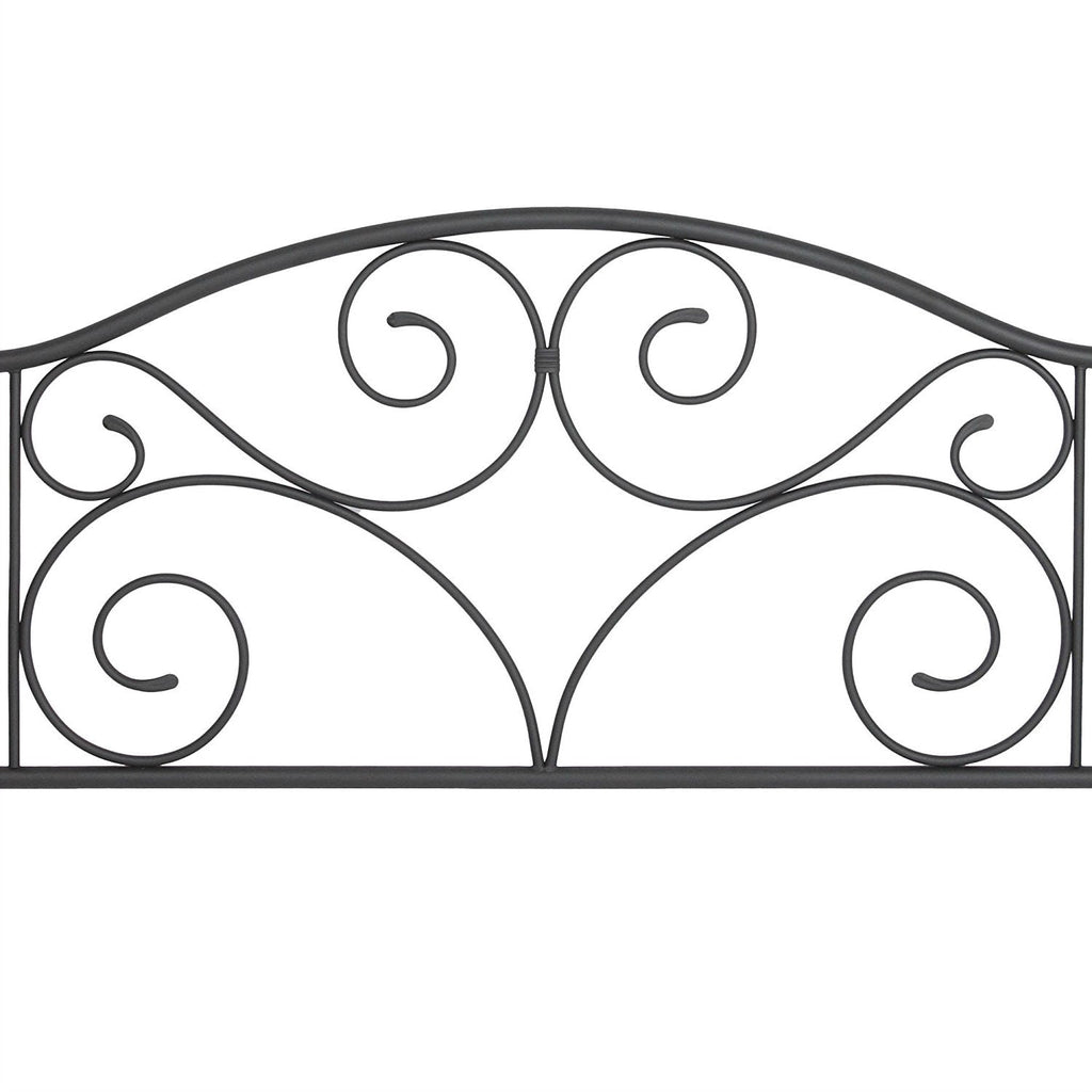 Full size Complete Metal Bed Frame with Wood Post Headboard and Footboard in Matte Black Finish - Deals Kiosk