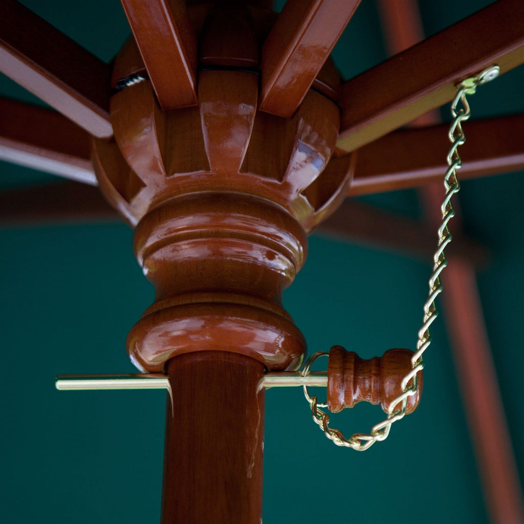 Commercial-Grade 9-Ft Patio Umbrella with Forest Green Sunbrella Canopy - Deals Kiosk