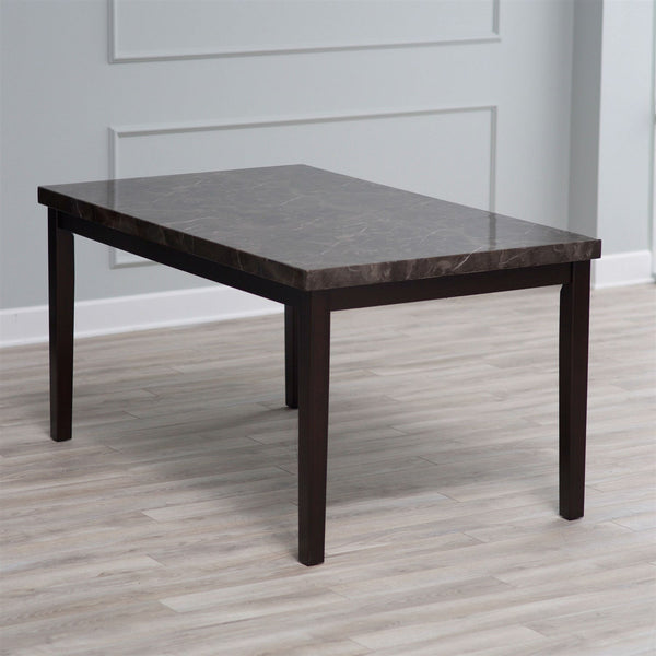 Contemporary 60 x 36 inch Dining Table With Faux Marble Top - Deals Kiosk