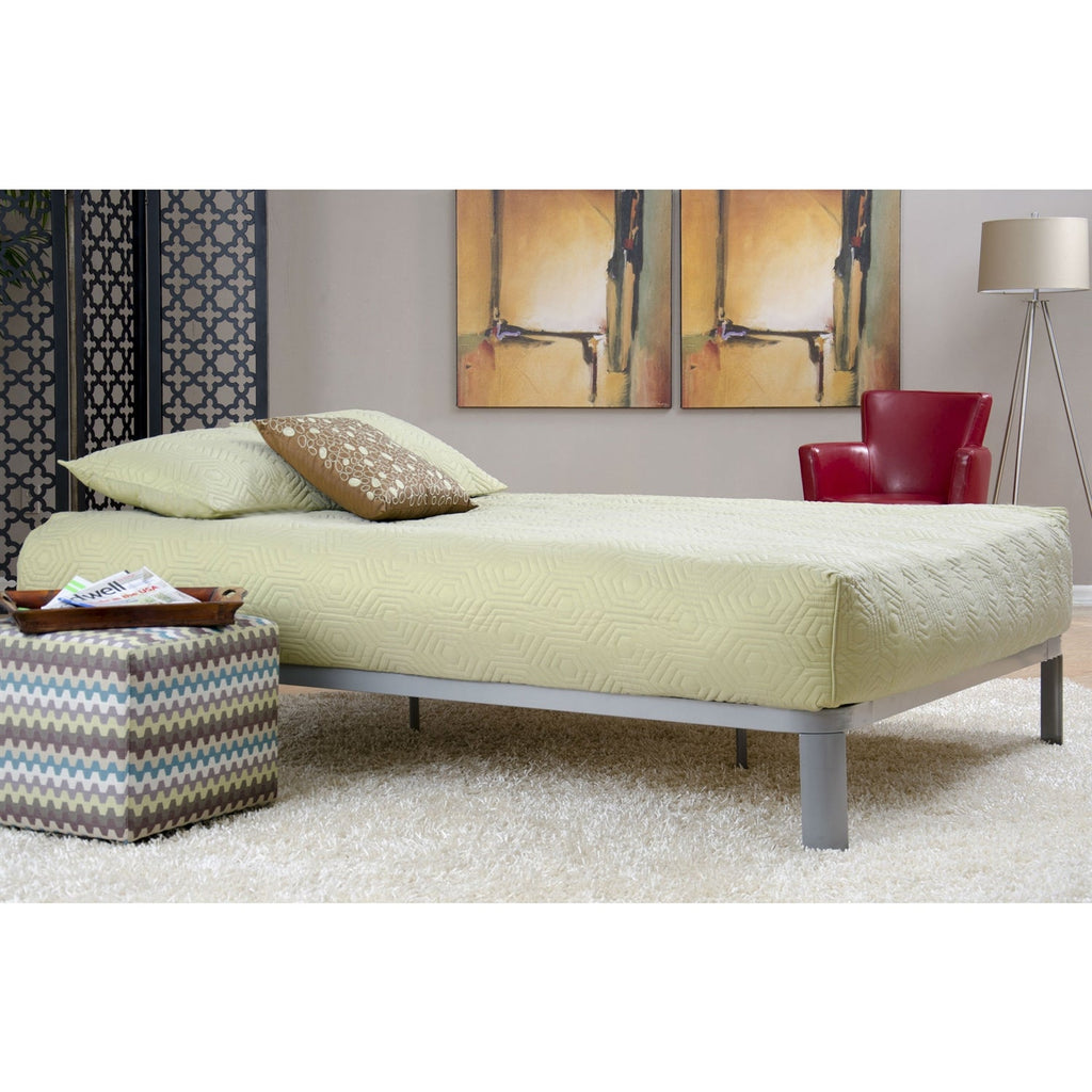 Full size Luna Metal Platform Bed Frame with Wooden Slats - Deals Kiosk