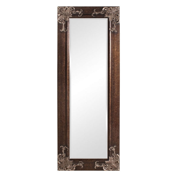 Full Length 63-in Wall Mirror with Wood Frame and Antique Silver Gold Accents - Deals Kiosk