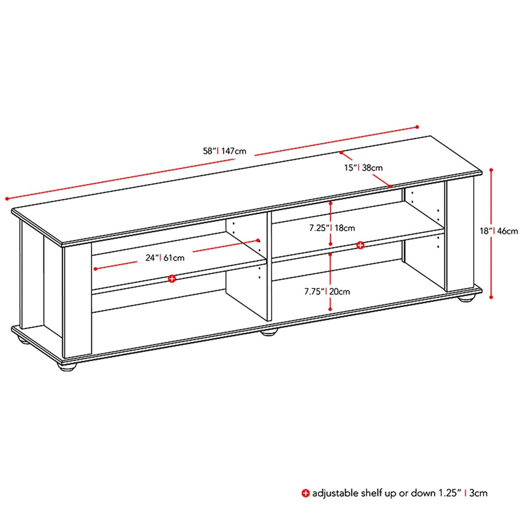 Modern Black TV Stand - Fits up to 68-inch TV - Deals Kiosk