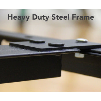 Full size Sturdy Metal Bed Frame with 7-Legs Locking Casters and Headboard Brackets - Deals Kiosk