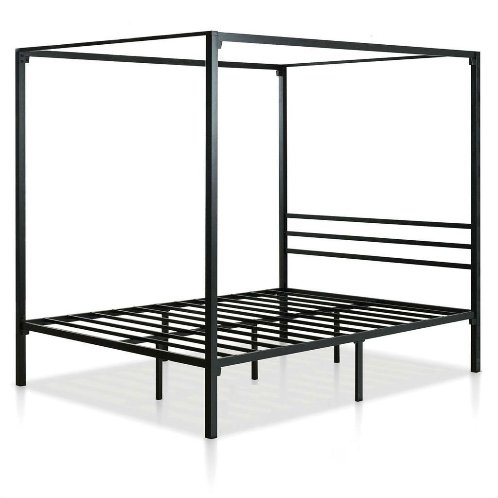 Full size Modern Black Metal Canopy Bed Frame