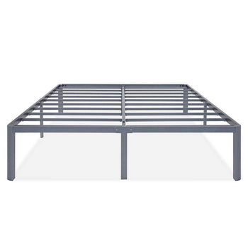 Full Heavy Duty Grey Metal Platform Bed Frame with Round Corners - Deals Kiosk