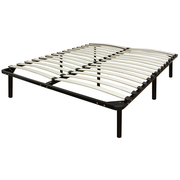 Full size Metal Platform Bed Frame with Wooden Mattress Support Slats