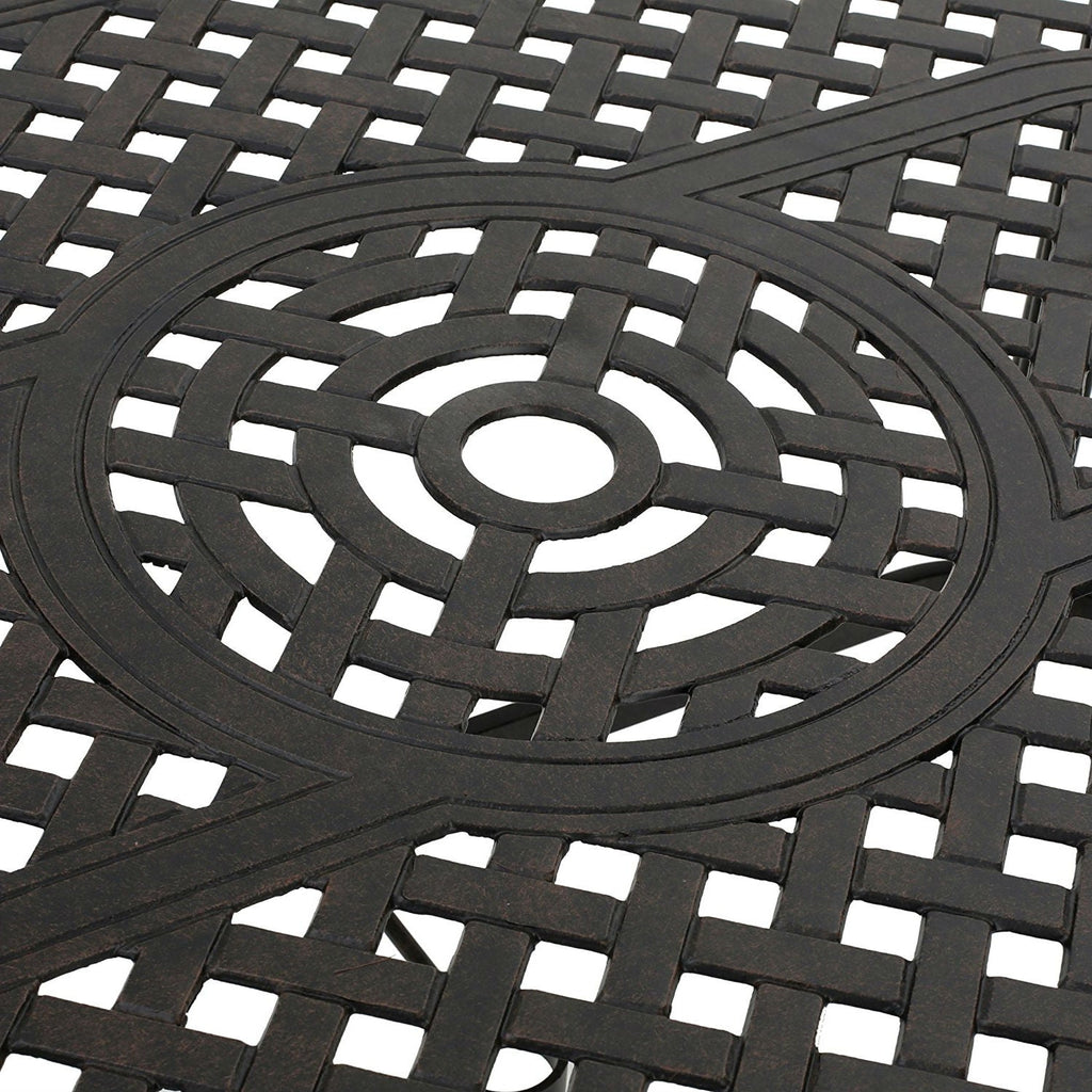 Cast Aluminum 40 x 70 inch Outdoor Dining Table in Bronze - Deals Kiosk