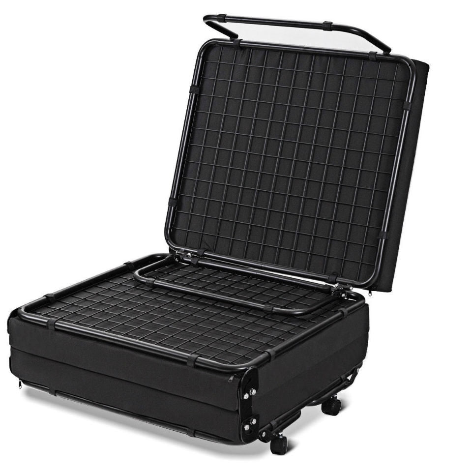 Folding Rollaway Guest Bed Frame Ottoman with Mattress and Casters - Deals Kiosk