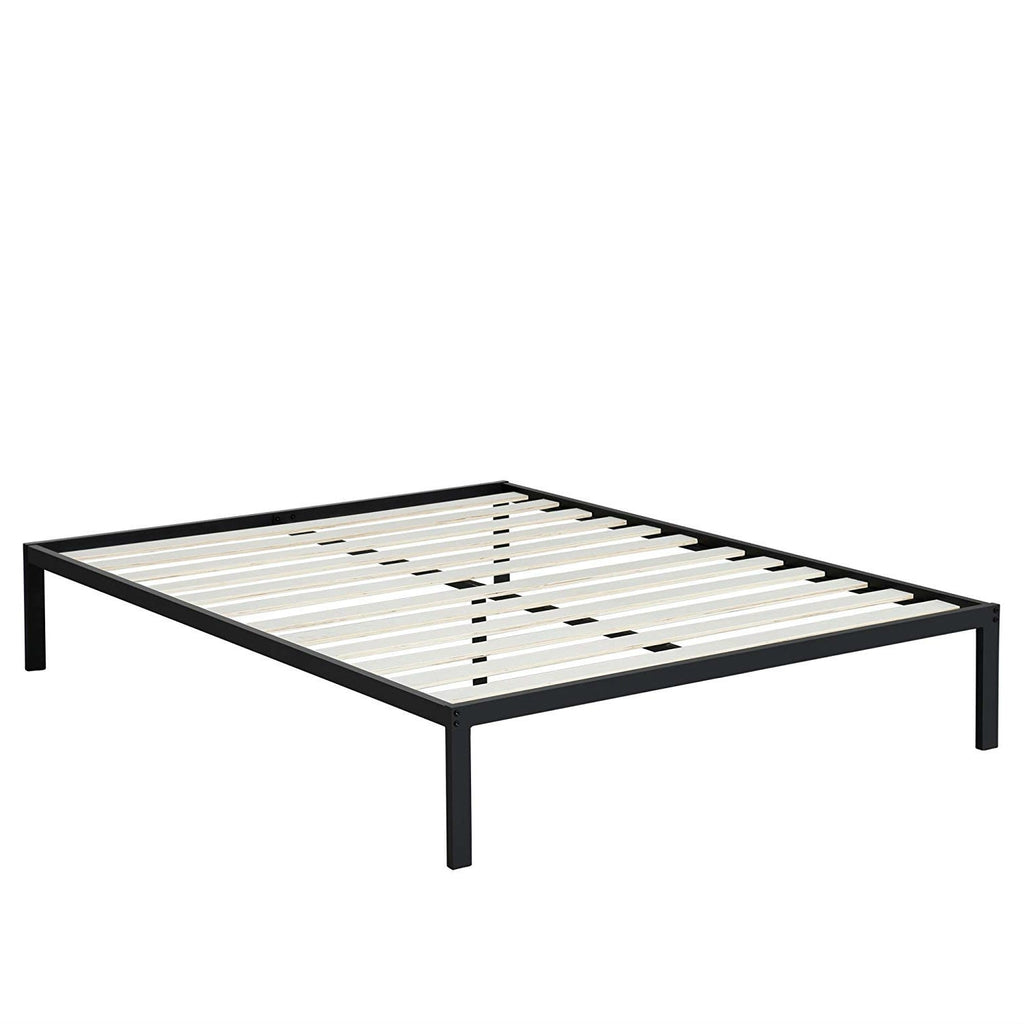 Full size Heavy Duty Metal Platform Bed Frame with Wood Slats