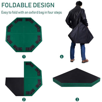 Folding 48-inch Octagon 8 Player Poker Table Top with Carry Case - Deals Kiosk
