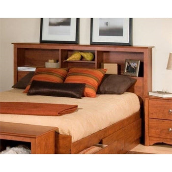 Full / Queen size Bookcase Headboard in Cherry Wood Finish - Deals Kiosk