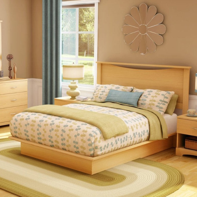 Full / Queen size Headboard in Natural Maple Light Wood Finish - Deals Kiosk