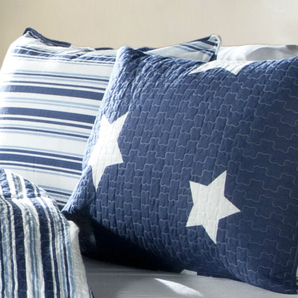Full / Queen Navy Stars And Stripes At Night Quilt Coverlet Bedspread Set - Deals Kiosk