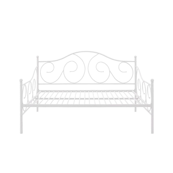 Full size Day Bed in Contemporary White Metal Finish