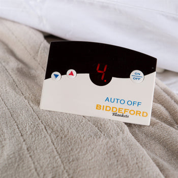 Full size Tan Linen Beige Microplush Warming Electric Blanket with Digital Controller - Deals Kiosk