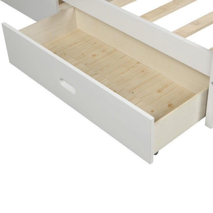 Full size White Low Profile 2 Drawer Storage Platform Bed - Deals Kiosk