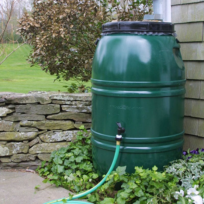 60-Gallon High Density Polyethylene Plastic Rain Barrel in Forest Green - Deals Kiosk