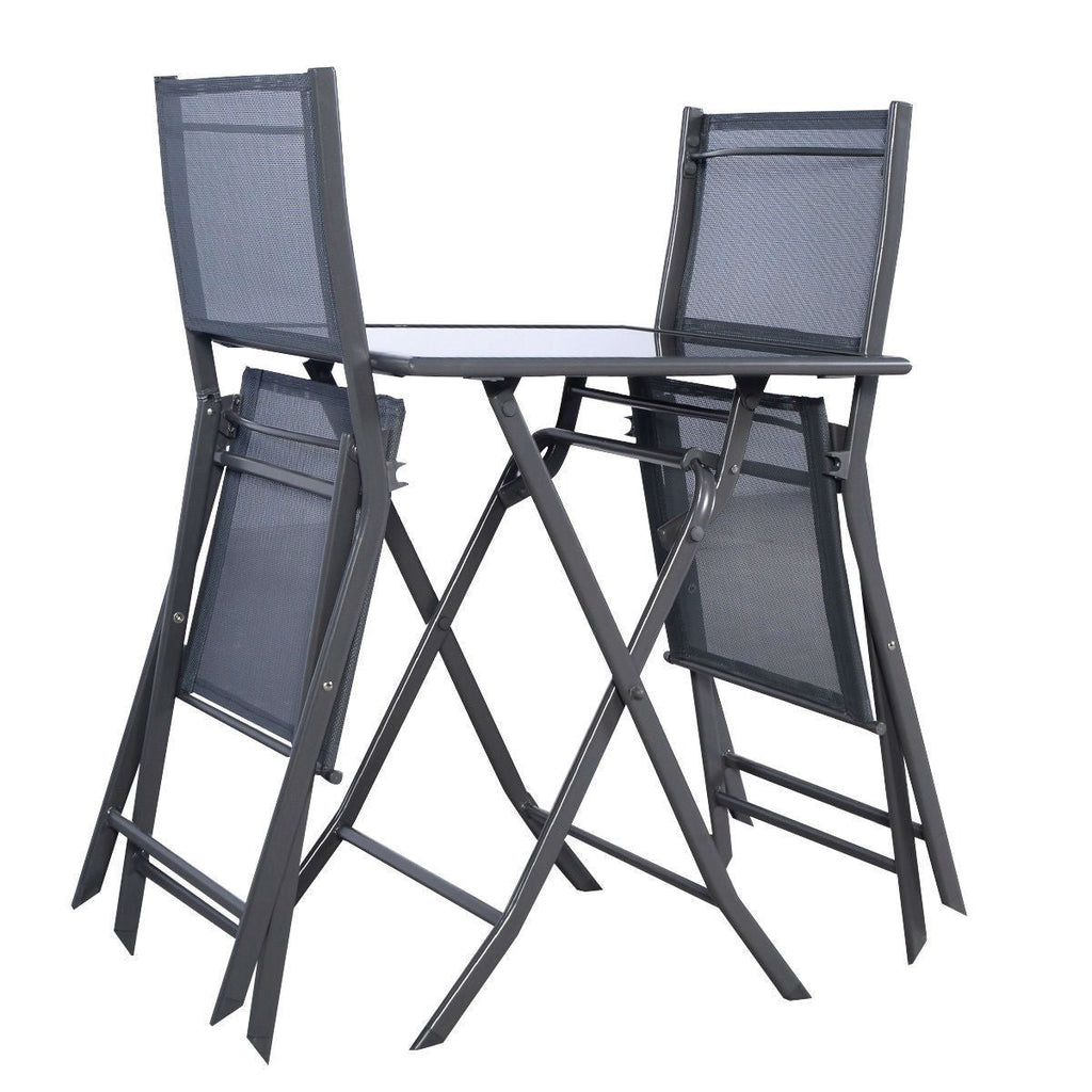 Outdoor 3-Piece Patio Furniture Folding Table Chair Set - Deals Kiosk