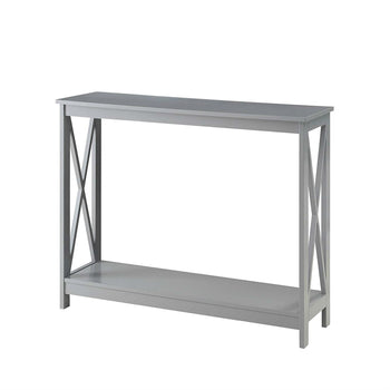 Grey Wood Console Sofa Table with Bottom Storage Shelf - Deals Kiosk