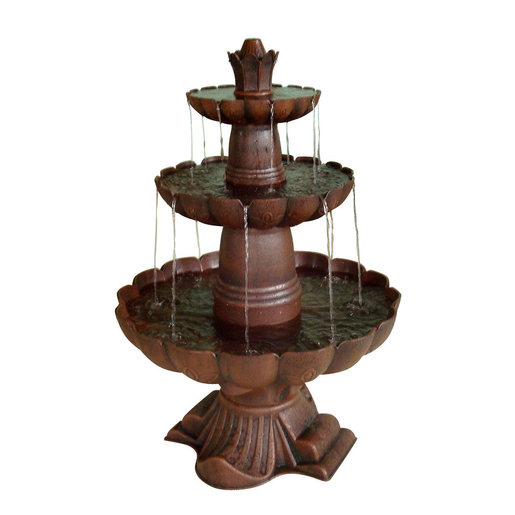 3-Tier Outdoor Garden Fountain in Durable Poly-Vinyl Composite - Bronze Color - Deals Kiosk