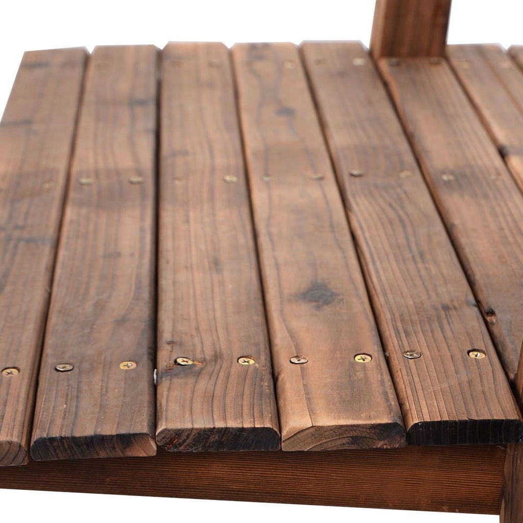 Solid Fir Wood 5-Ft Arch Garden Bridge Walkway - Great for Pond Landscaping - Deals Kiosk