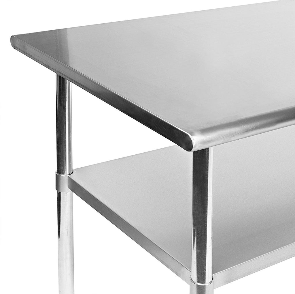 Stainless Steel 48 x 24-inch Kitchen Prep Table with Casters - Deals Kiosk
