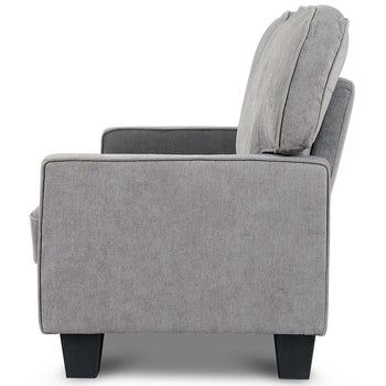 Classic Grey Fabric Loveseat Sofa with Armrests - Deals Kiosk