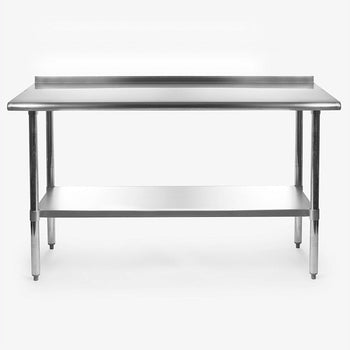 Stainless Steel 60 x 24 inch Heavy Duty NSF Certified  Work Bench Prep Table with Backsplash