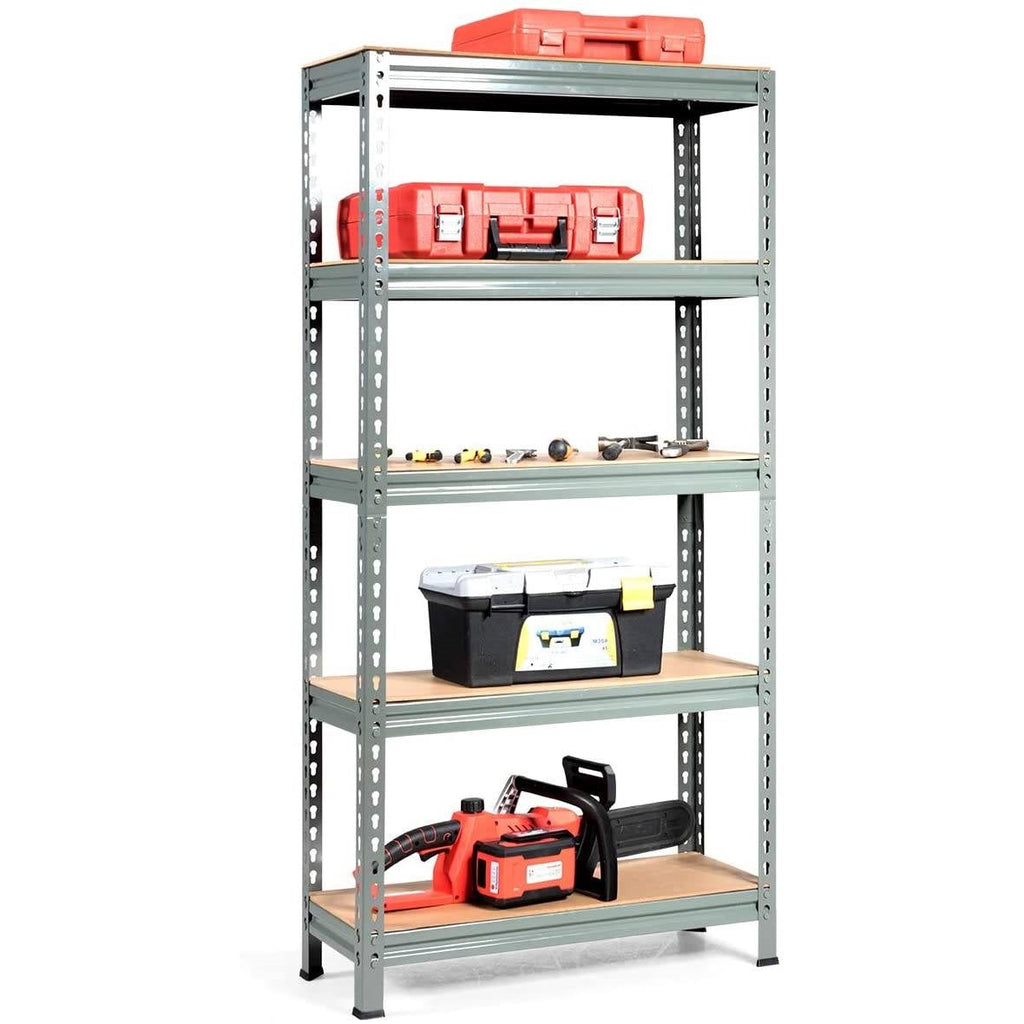 Heavy Duty 60 inch Adjustable 5-Shelf Metal Storage Rack in Gray - Deals Kiosk