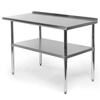 Heavy Duty 48 x 24 inch Stainless Steel Kitchen Prep Work Table with Backsplash - Deals Kiosk