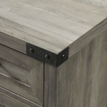 Rustic Farmhouse Barn Door Accent Storage Cabinet Grey Wash - Deals Kiosk