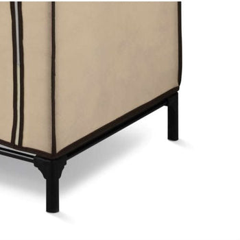 Tan 27-inch Portable Storage Closet Wardrobe with Shoe Organizer - Deals Kiosk