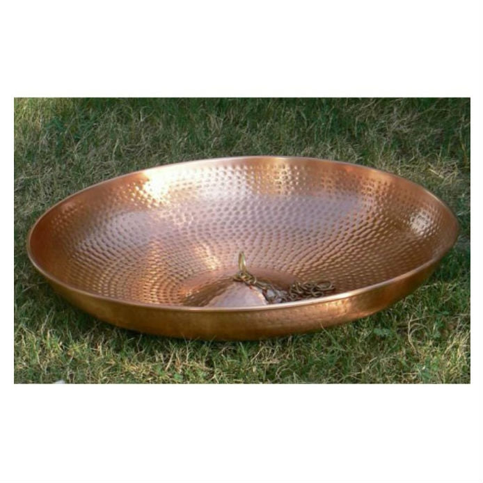 Hammered Copper Anchoring Basin for Rain Chain - 18-inch Diamter - Deals Kiosk