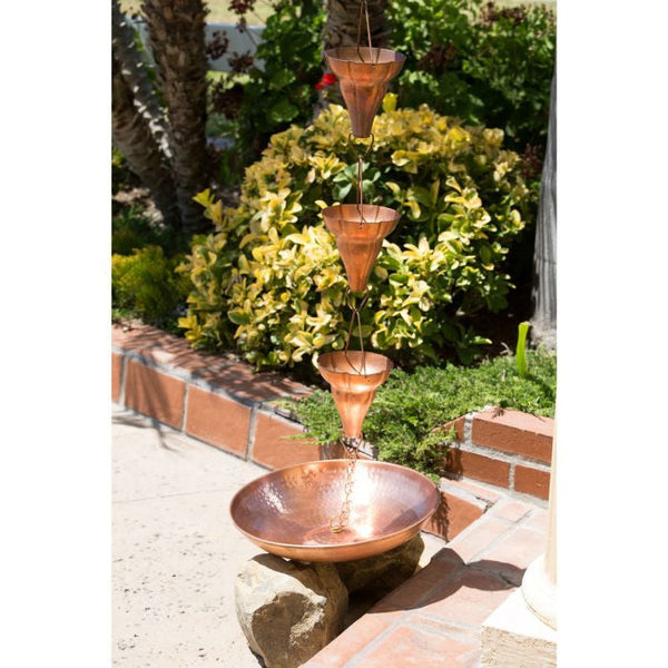 Hammered Copper Anchoring Basin for Rain Chain - 18-inch Diamter - Deals Kiosk