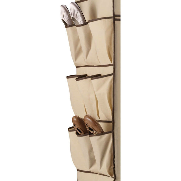 Khaki Double Door Wardrobe Portable Clothes Closet with Shoe Storage - Deals Kiosk