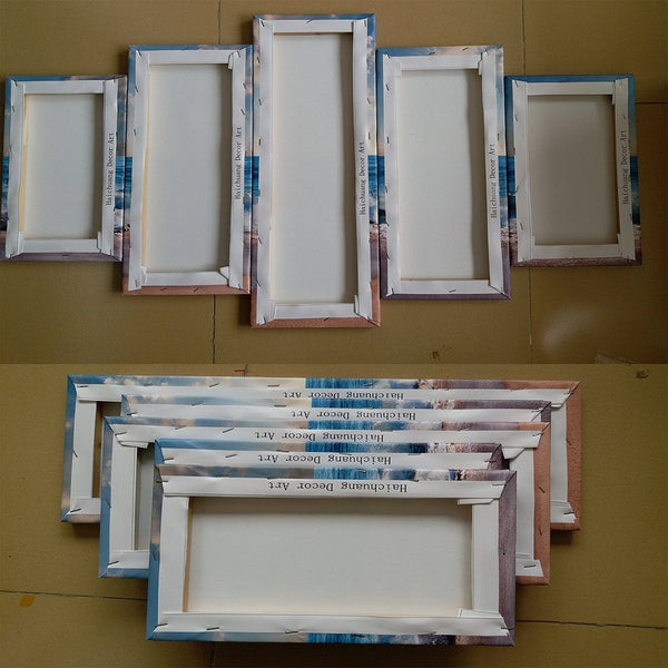 Beach Ocean Seascape 5-Panel Framed Canvas Print Wall Art - Deals Kiosk