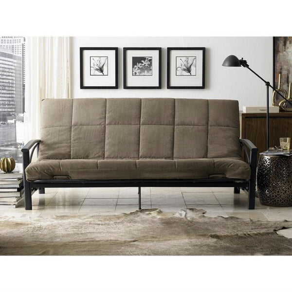 Full size 8-inch Thick Futon Mattress in Khaki Light Brown Color - Deals Kiosk